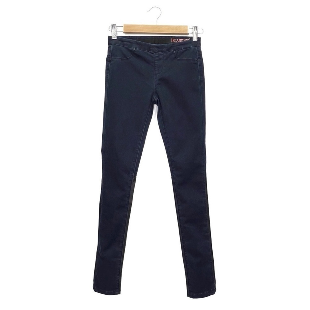 Blank NYC Skinny Jeans Girl’s Size 7 Blue Denim & Black Faux Leather New NWT